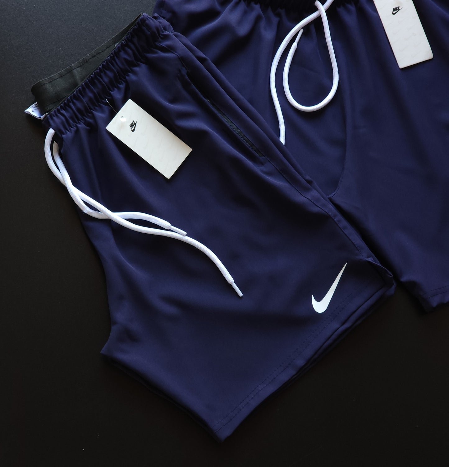 Short Elastano Marinho - Bolso Com Zíper