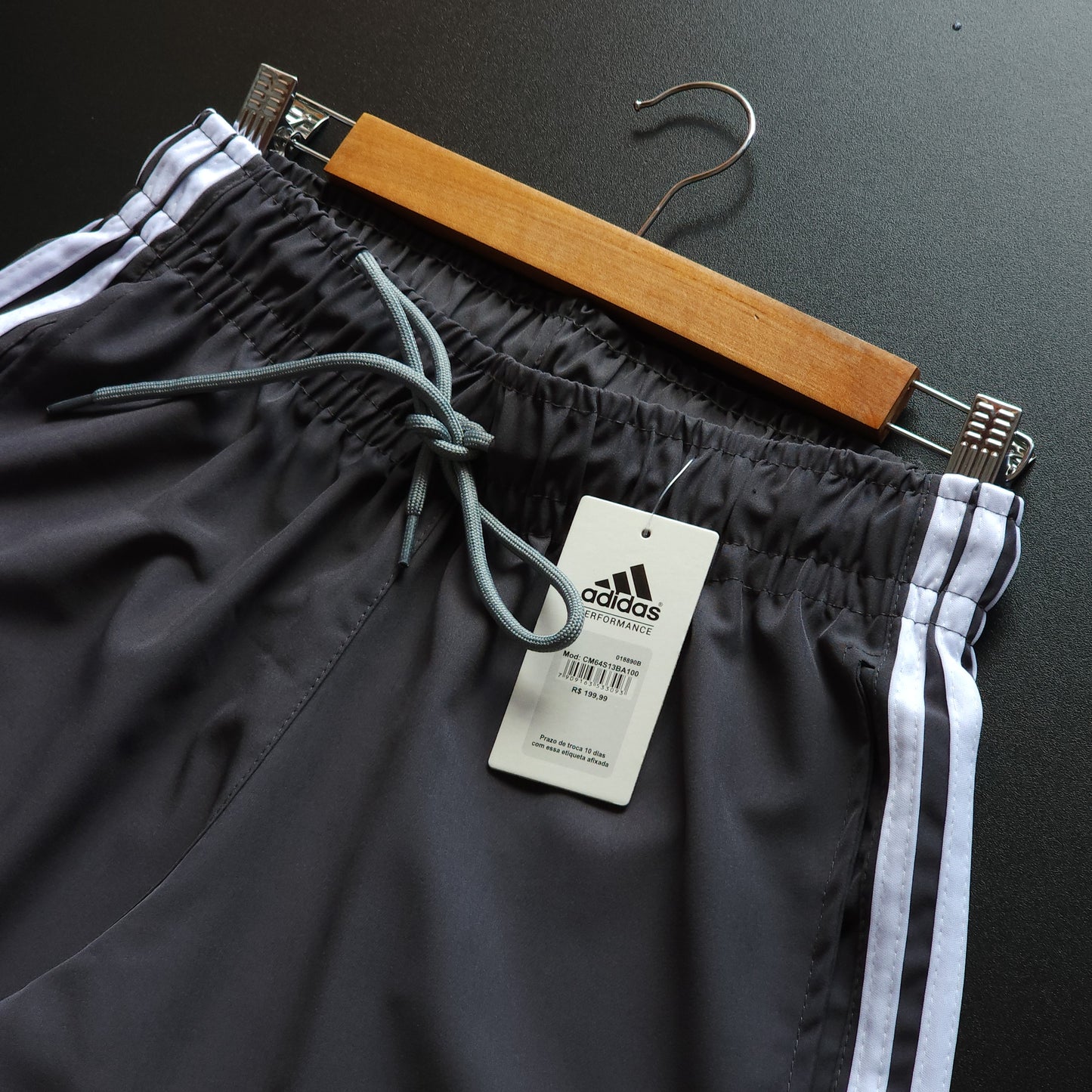 Short Elastano Cinza Chumbo