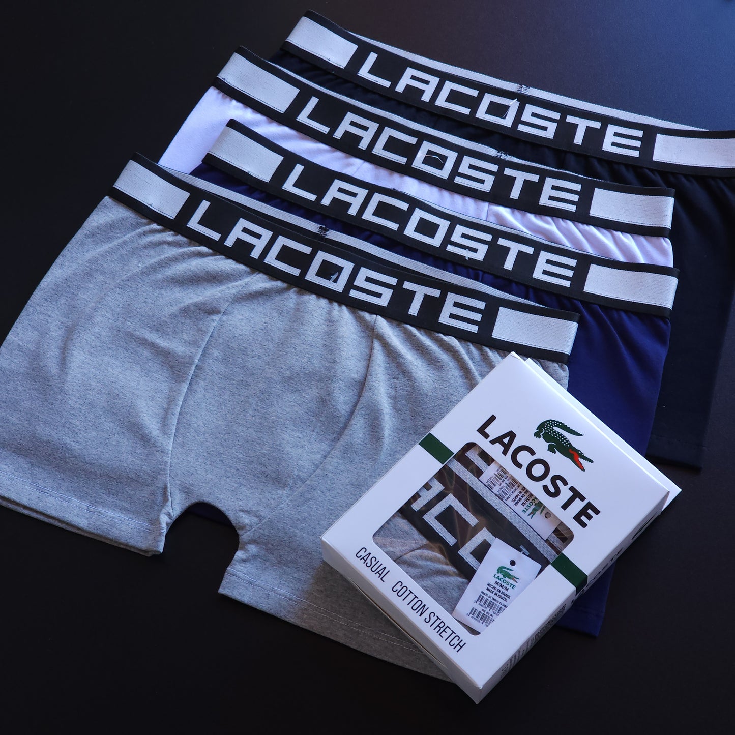 1 GRADE (12 CUECAS) PREMIUM COM 3 CORES SORTIDAS - (4 CAIXINHAS GRÁTIS)