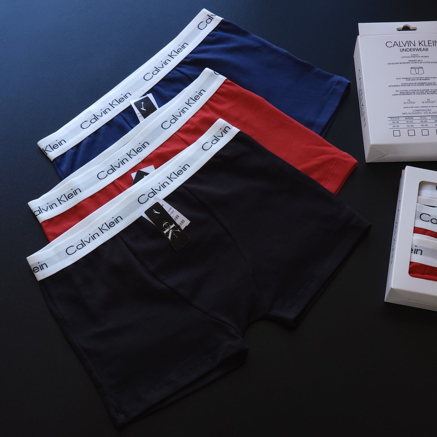 1 GRADE (12 CUECAS) LUXO 3 CORES - (4 CAIXINHAS GRÁTIS)