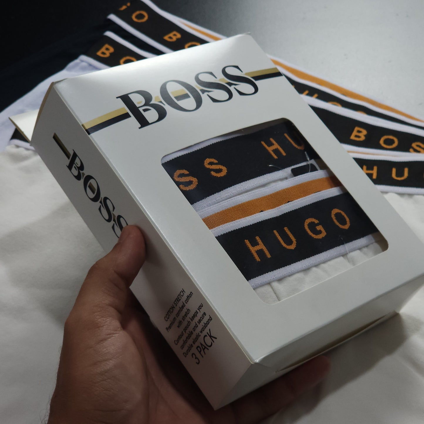 1 GRADE (12 CUECAS) LUXO 3 CORES - (4 CAIXINHAS GRÁTIS)