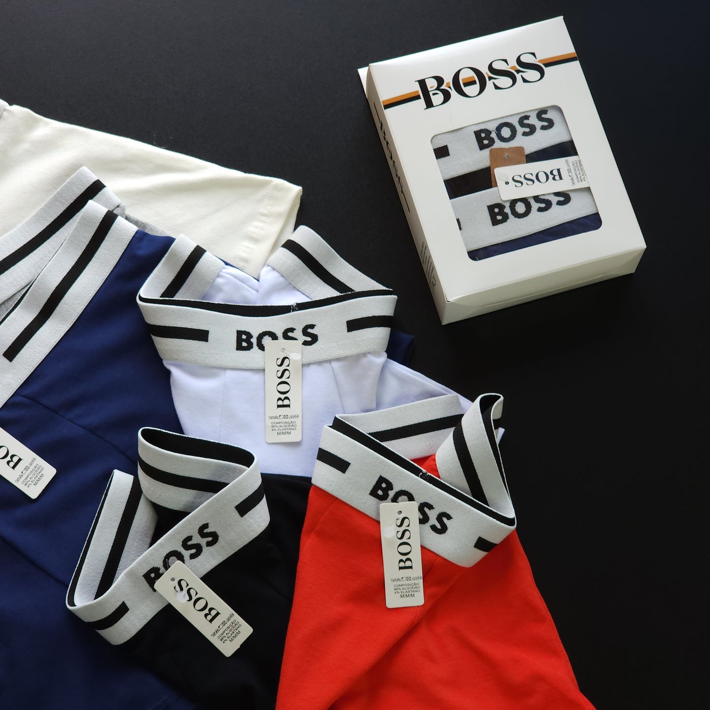 1 GRADE (12 CUECAS) LUXO 3 CORES - (4 CAIXINHAS GRÁTIS)