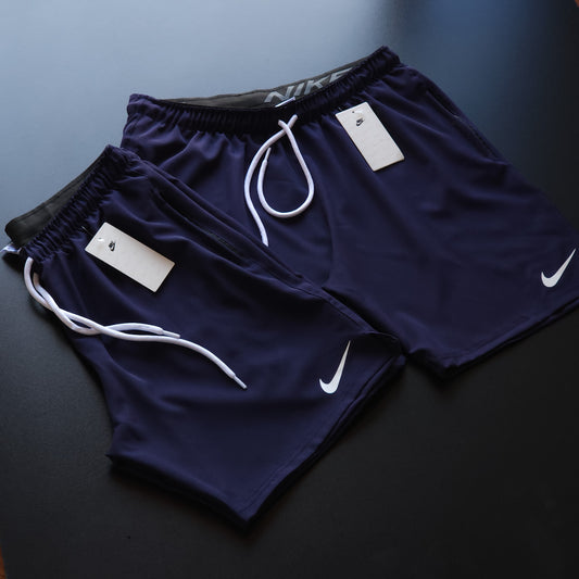 Short Elastano Marinho - Bolso Com Zíper