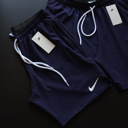 Short Elastano Marinho - Bolso Com Zíper