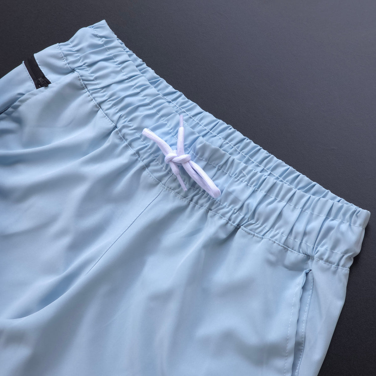 Short Elastano Zíper Lateral - Azul Bebê