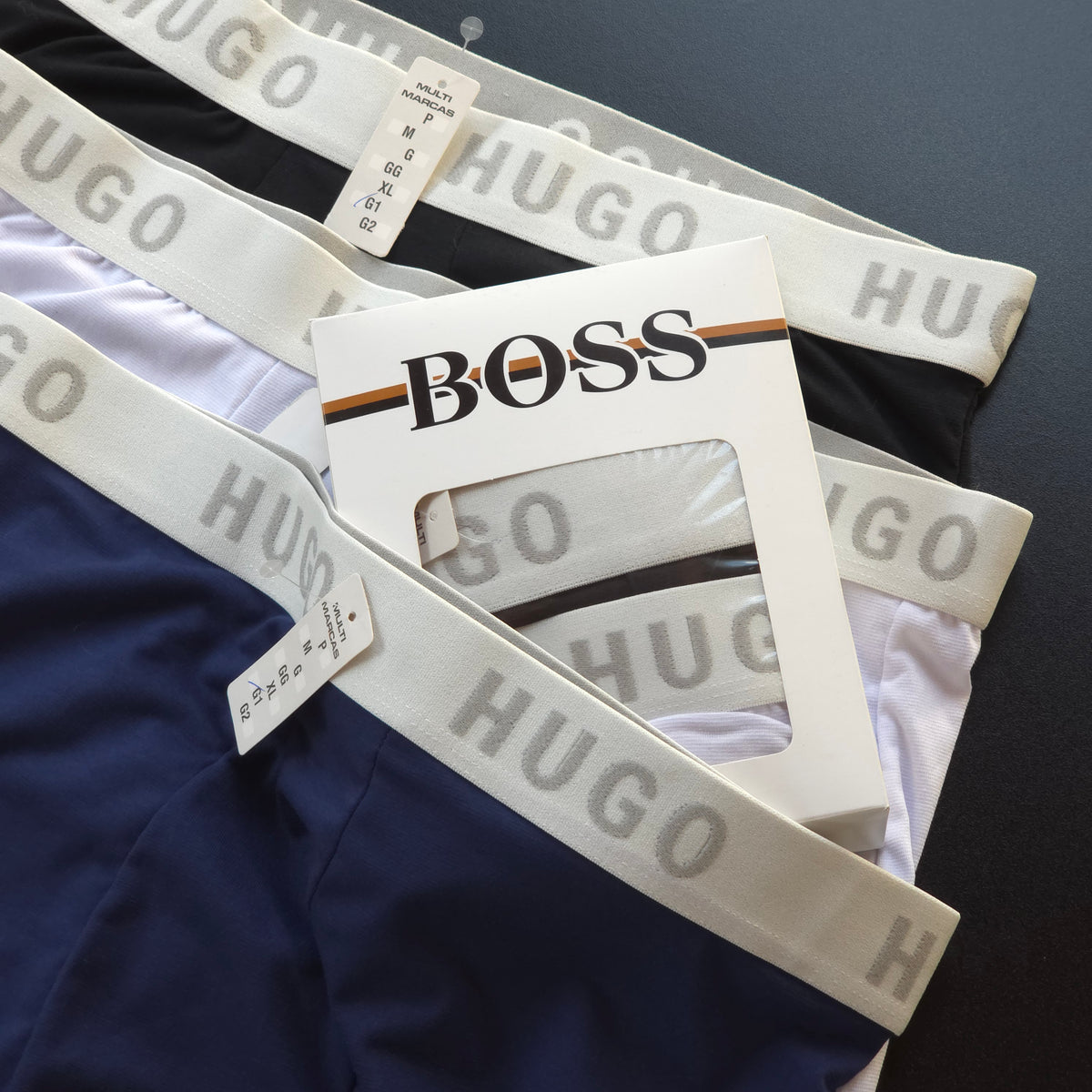 1 grade com 12 cuecas Plus Size - Tecido poliamida peletizada Premium ( Acompanha 4 caixinhas grátis)