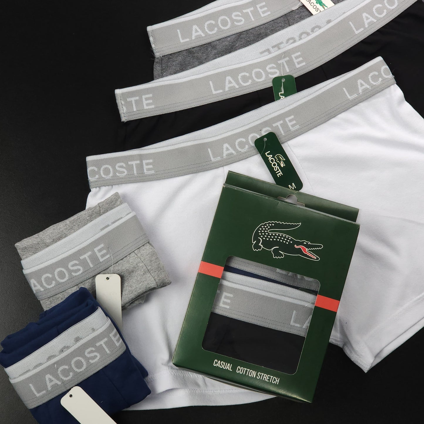 1 GRADE (12 CUECAS) LUXO 3 CORES - (4 CAIXINHAS GRÁTIS)