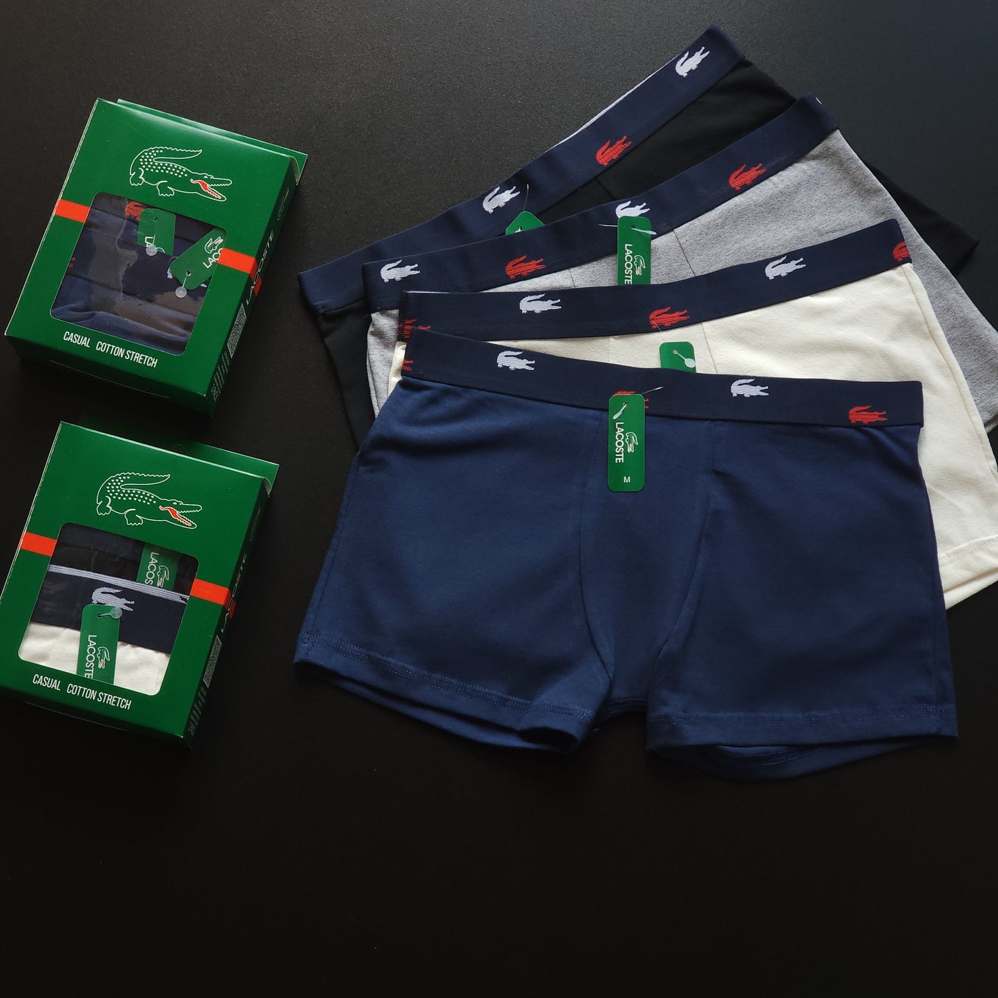 12 CUECAS LUXO ( 1 grade ) COM 3 CORES - ACOMPANHA 4 CAIXINHAS GRÁTIS