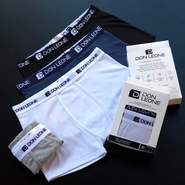 1 Grade com 12 Cuecas Don Leone – Linha Luxo – 3 Cores – Acompanha 4 C ...