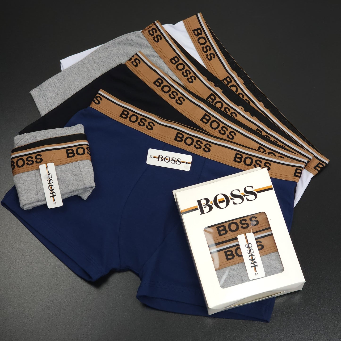 1 GRADE (12 CUECAS) LUXO 3 CORES - (4 CAIXINHAS GRÁTIS)