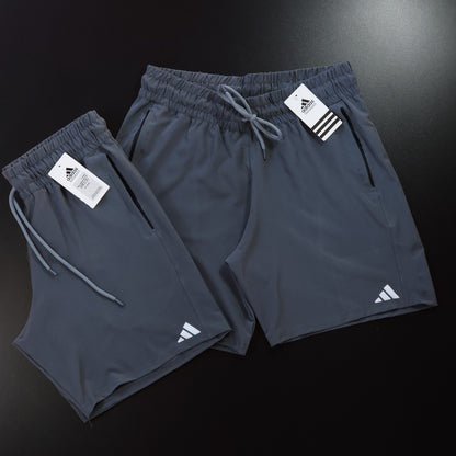 Short Elastano com Zíper - Cinza Chumbo