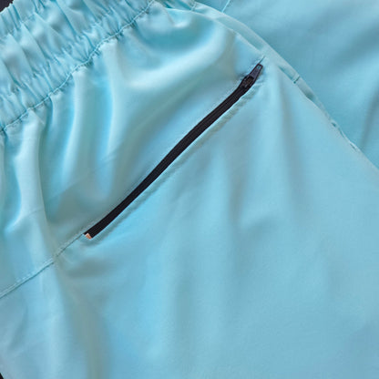 Short Elastano (Bolso Traseiro Com Zíper) - Azul Bebê – SE332
