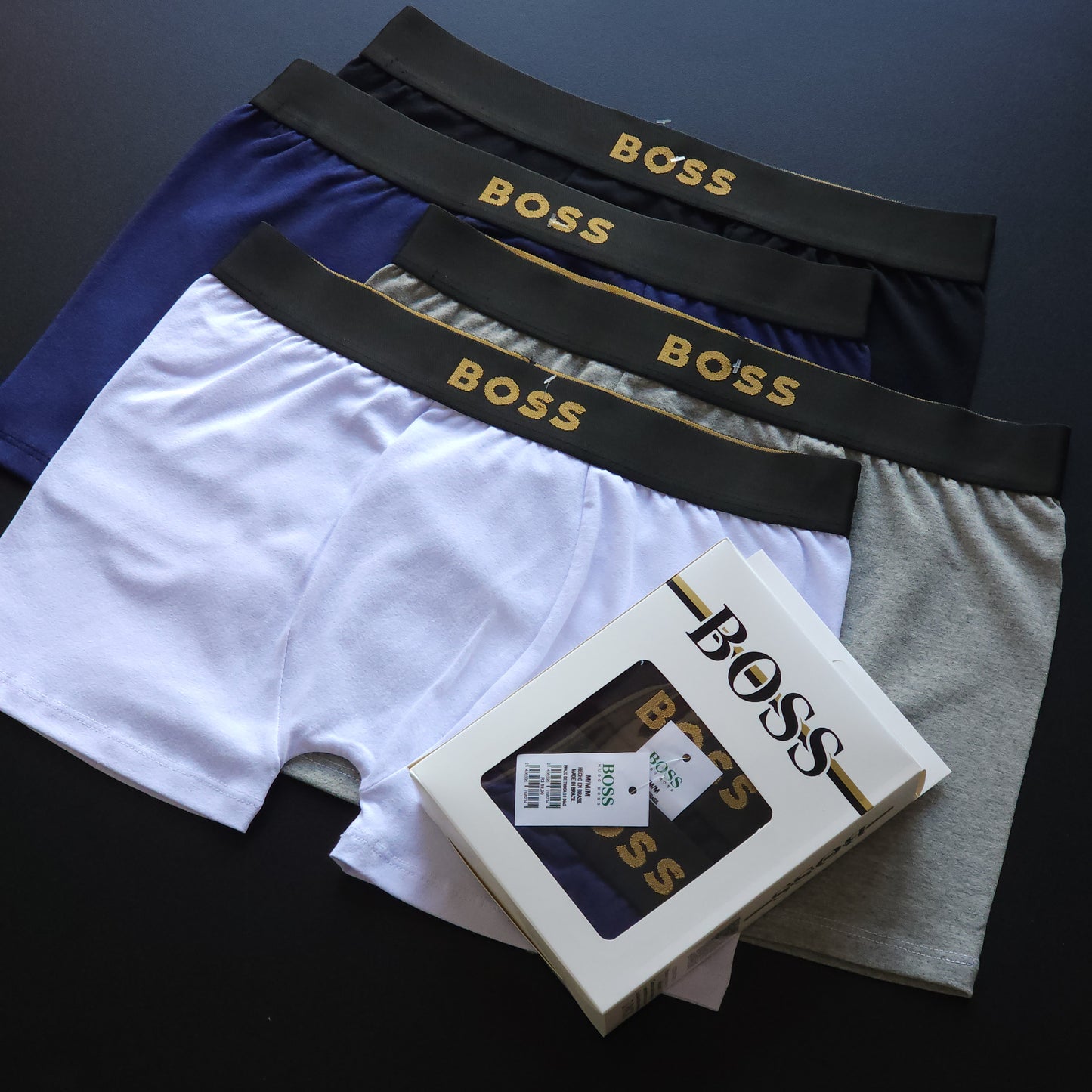 1 GRADE (12 CUECAS) PREMIUM COM 3 CORES SORTIDAS - (4 CAIXINHAS GRÁTIS)