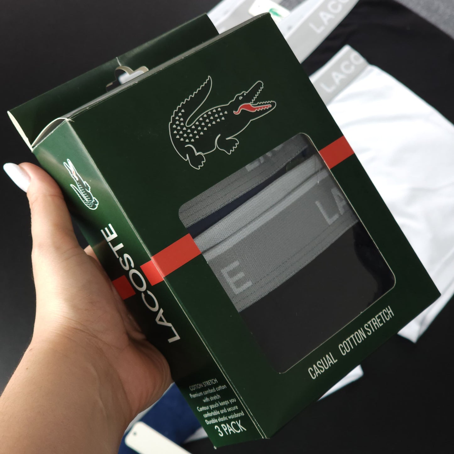 1 GRADE (12 CUECAS) LUXO 3 CORES - (4 CAIXINHAS GRÁTIS)