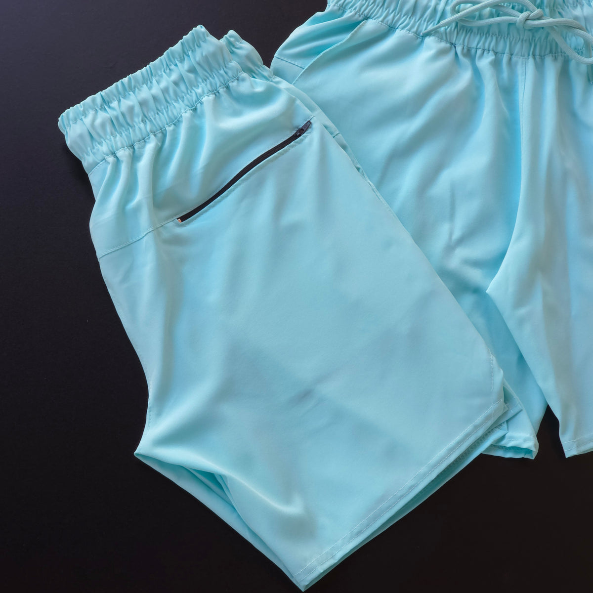 Short Elastano (Bolso Traseiro Com Zíper) - Azul Bebê – SE332