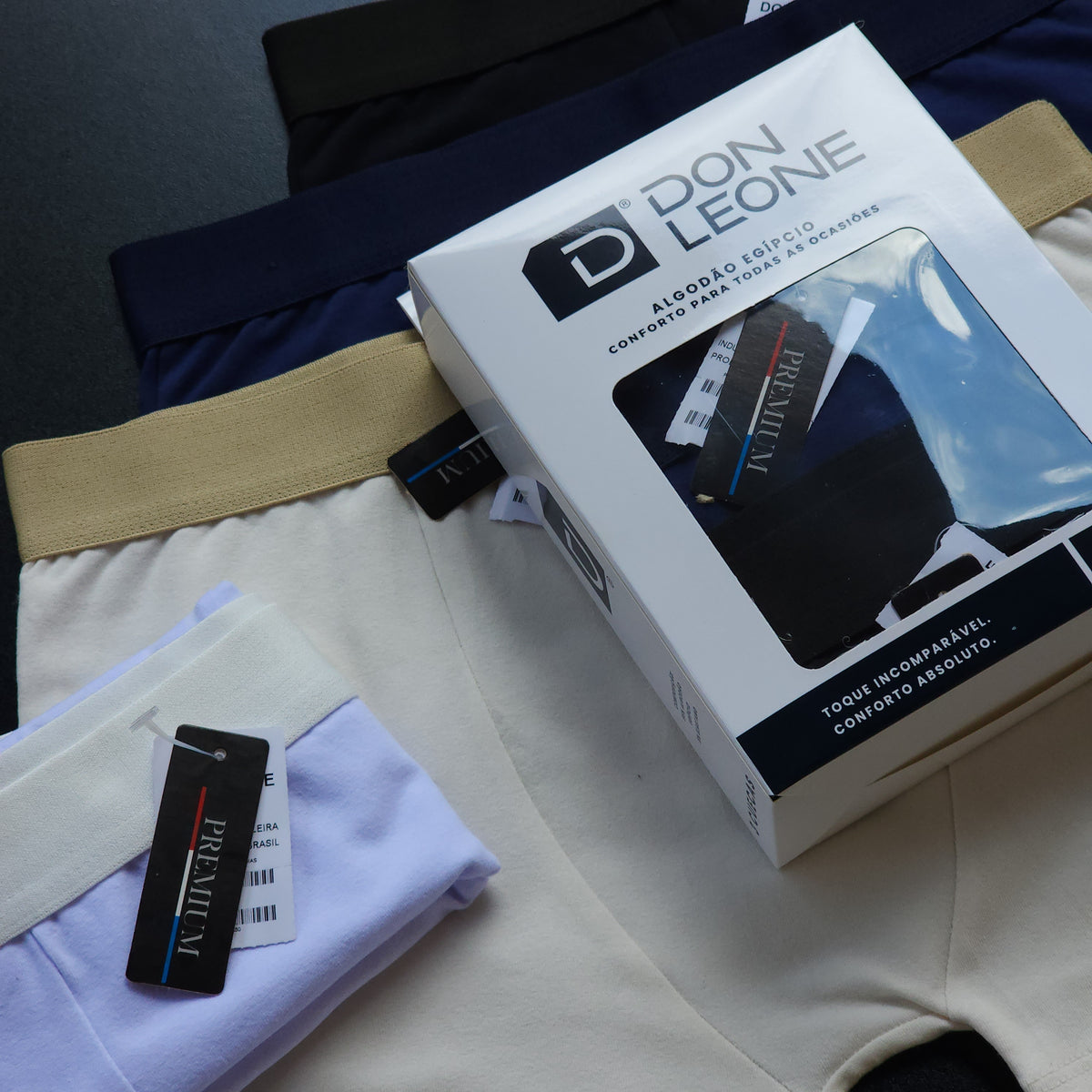 1 Grade com 12 Cuecas – Linha Premium – 3 Cores – Acompanha 4 Caixinhas Grátis – PR189