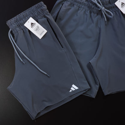 Short Elastano com Zíper - Cinza Chumbo