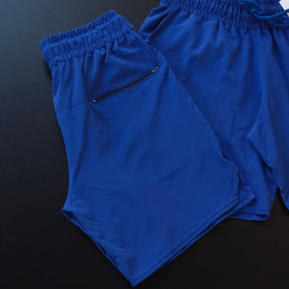 Short Elastano (Bolso Traseiro Com Zíper) - Azul Royal