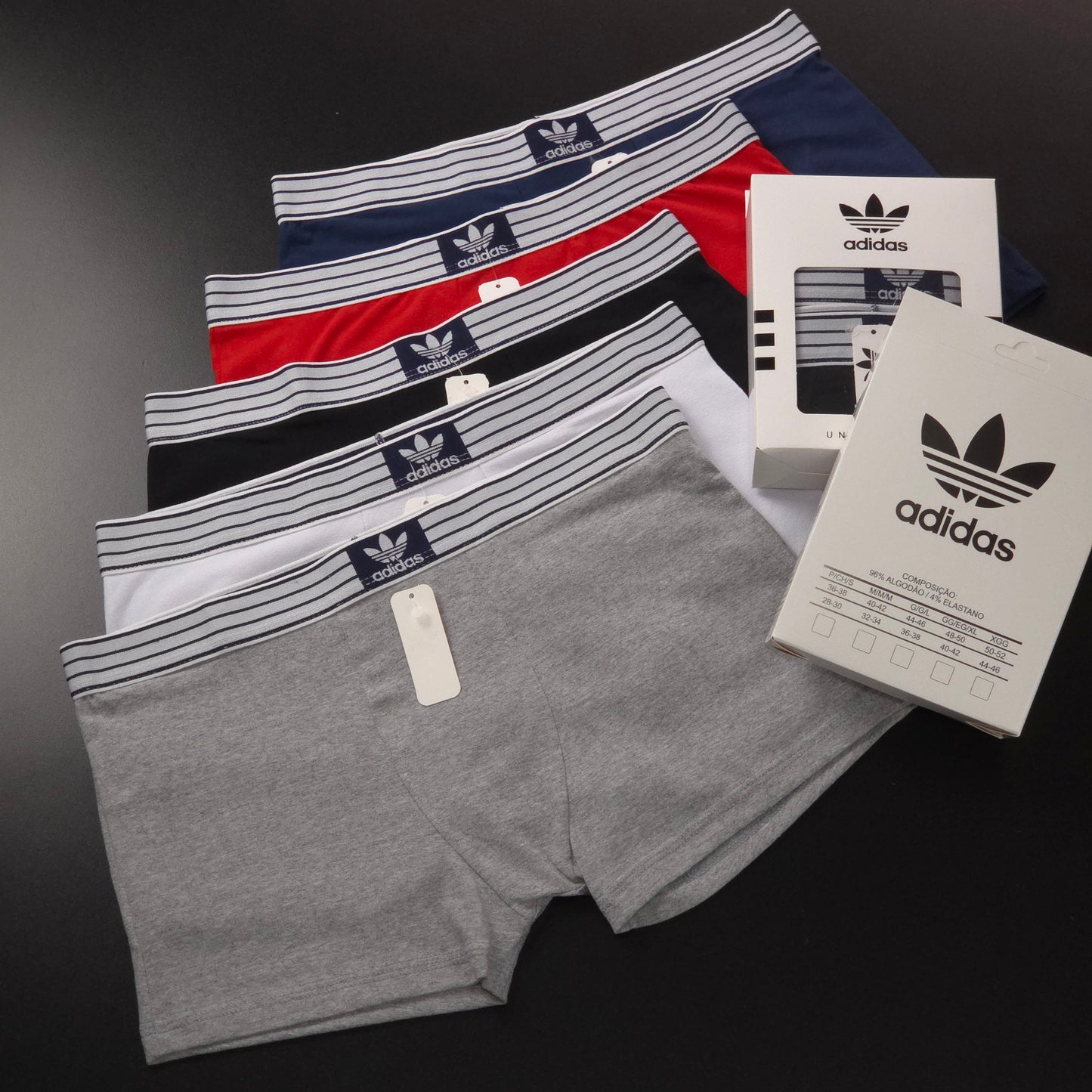 1 GRADE (12 CUECAS) LUXO 3 CORES - (4 CAIXINHAS GRÁTIS)