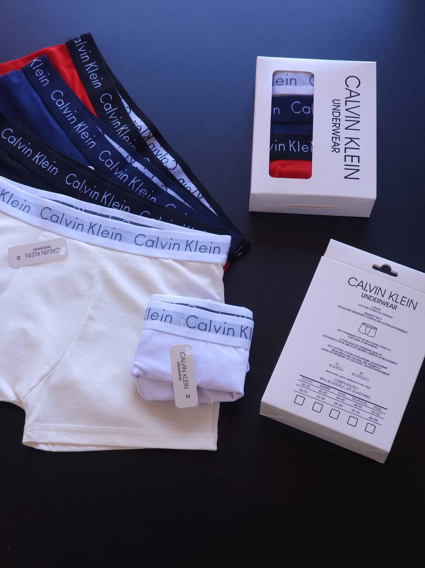 1 Grade - 12 cuecas Linha Luxo com 3 cores sortidas - 4 CAIXINHAS GRÁTIS
