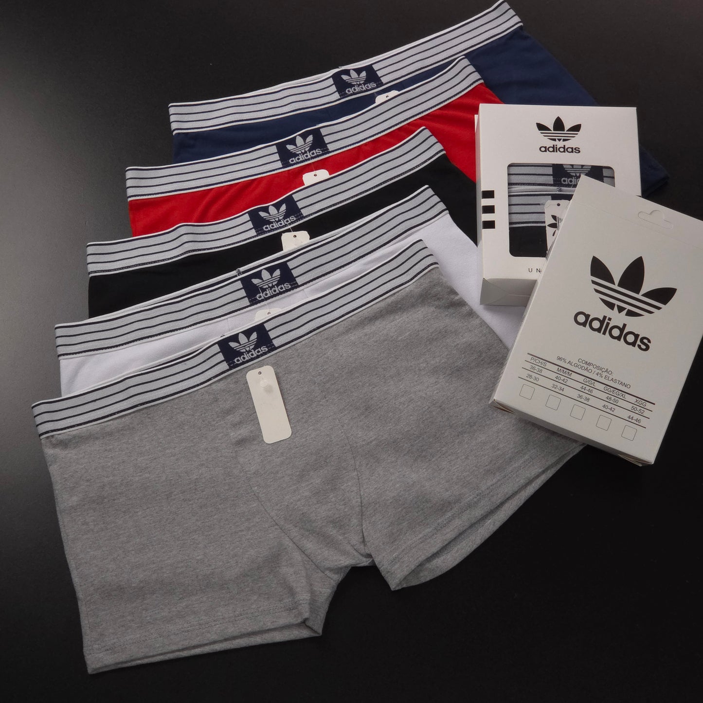 1 GRADE (12 CUECAS) LUXO 3 CORES - (4 CAIXINHAS GRÁTIS)