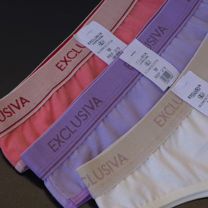 1 GRADE COM 24 CALCINHAS DE ALGODÃO (CORES VARIADAS) + 4 CAIXINHAS PARA KIT DE 6