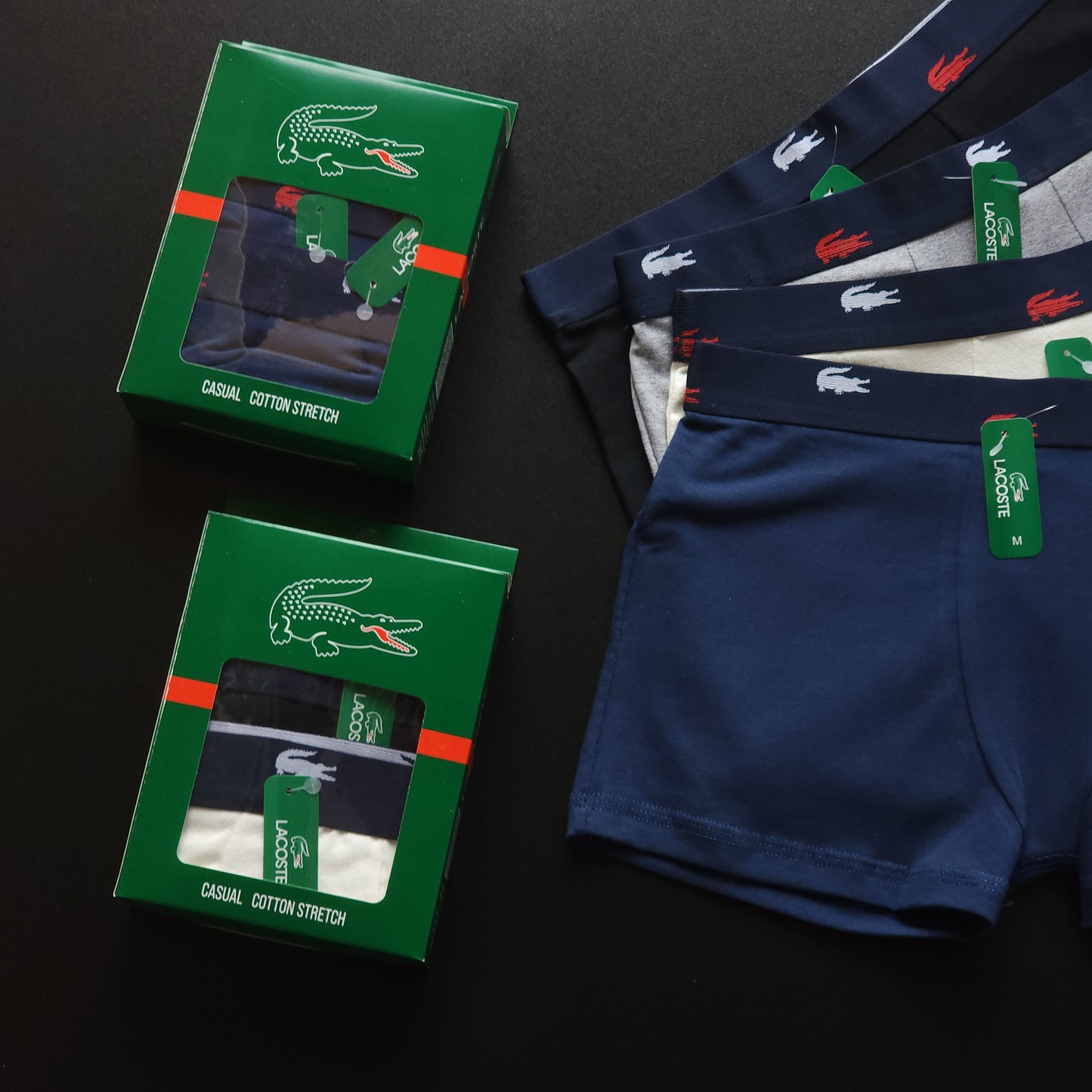 12 CUECAS LUXO ( 1 grade ) COM 3 CORES - ACOMPANHA 4 CAIXINHAS GRÁTIS