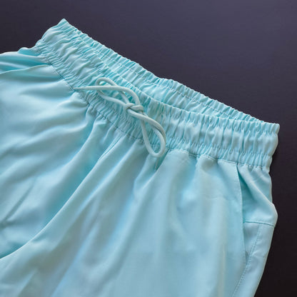 Short Elastano (Bolso Traseiro Com Zíper) - Azul Bebê – SE332
