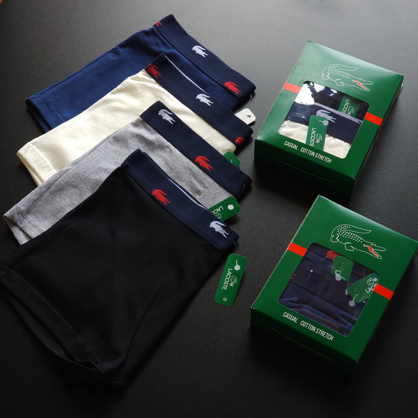 12 CUECAS LUXO ( 1 grade ) COM 3 CORES - ACOMPANHA 4 CAIXINHAS GRÁTIS