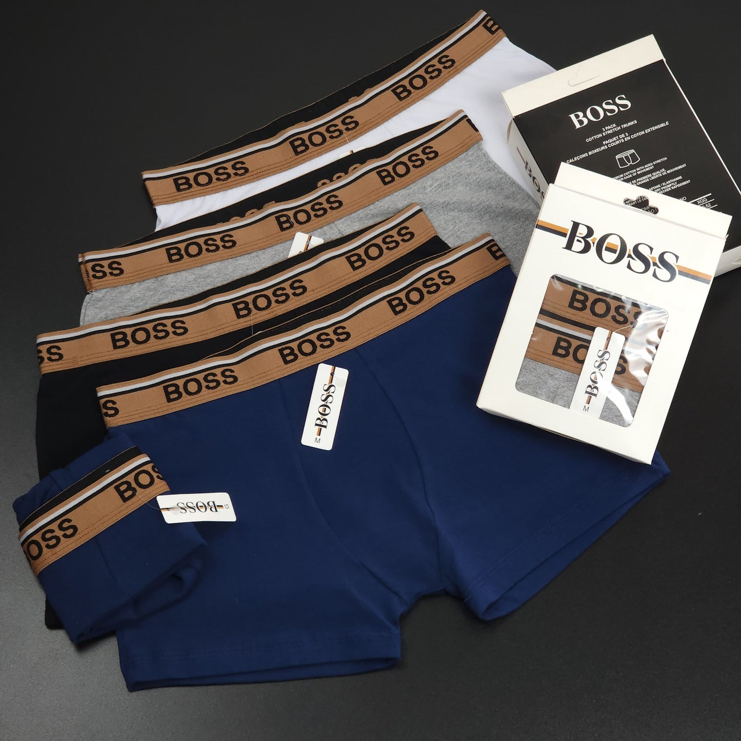 1 GRADE (12 CUECAS) LUXO 3 CORES - (4 CAIXINHAS GRÁTIS)