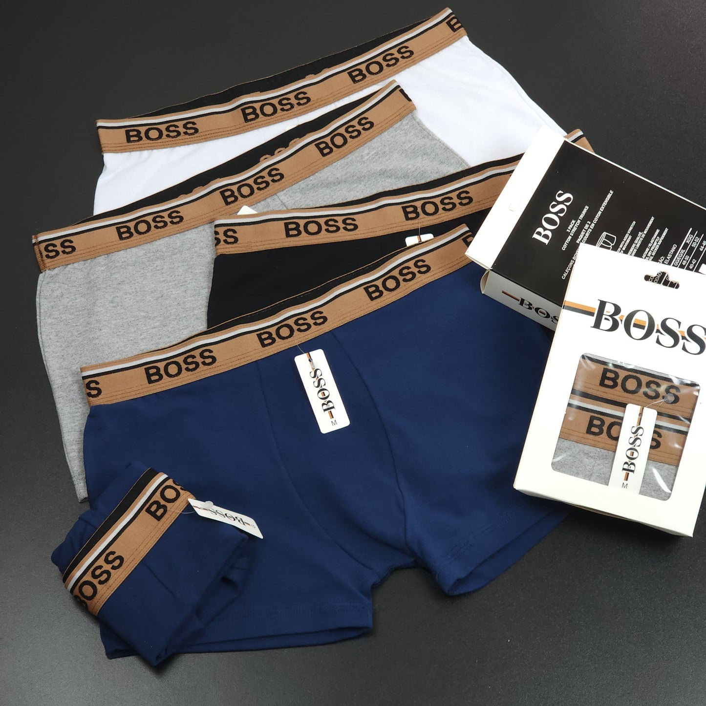 1 GRADE (12 CUECAS) LUXO 3 CORES - (4 CAIXINHAS GRÁTIS)